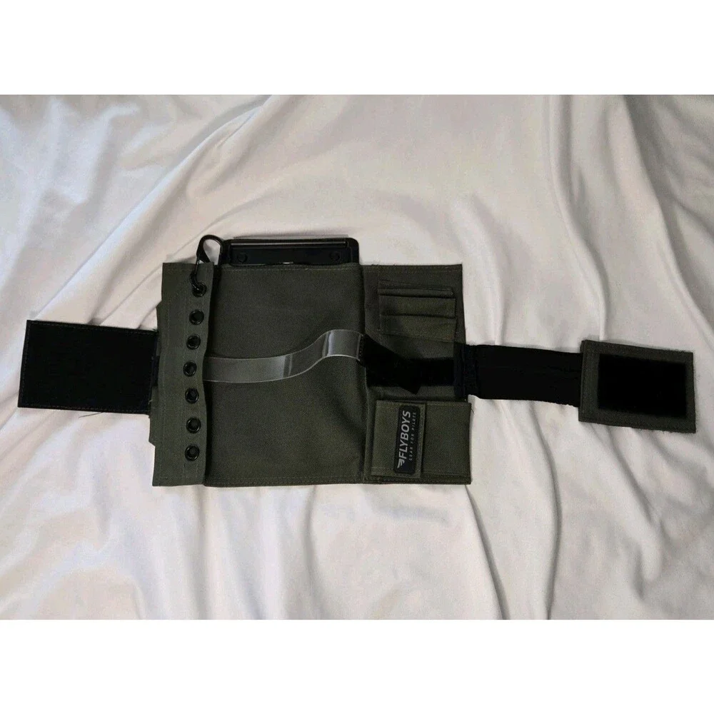 Flyboys FB1316 Kneeboard For Pilots with Eyelets & Clipboard Olive Green Velcro